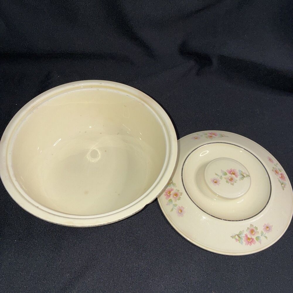 Homer Laughlin Oven Serve Virginia Rose Covered Dish Pie Plate Set Kitchen Kraft - Picture 4 of 16